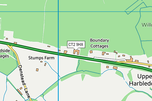 CT2 9HX map - OS VectorMap District (Ordnance Survey)