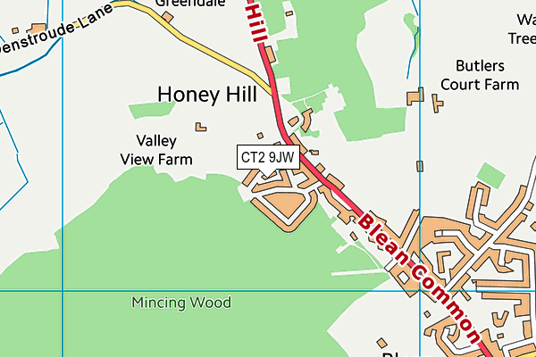 CT2 9JW map - OS VectorMap District (Ordnance Survey)