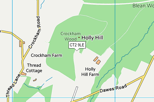 CT2 9LE map - OS VectorMap District (Ordnance Survey)