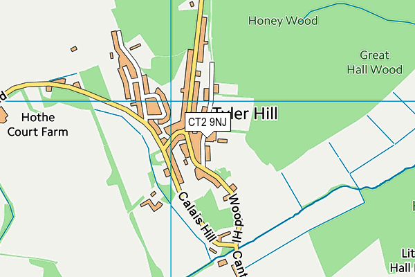 Tyler Hill Memorial Hall map (CT2 9NJ) - OS VectorMap District (Ordnance Survey)