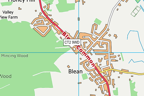 CT2 9WD map - OS VectorMap District (Ordnance Survey)