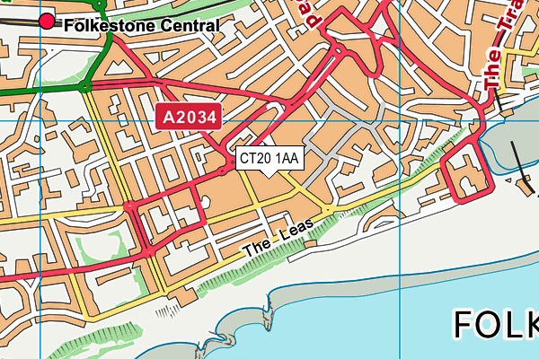 CT20 1AA map - OS VectorMap District (Ordnance Survey)