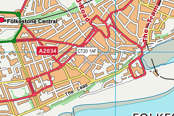 CT20 1AF map - OS VectorMap District (Ordnance Survey)