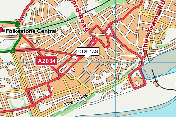 CT20 1AG map - OS VectorMap District (Ordnance Survey)