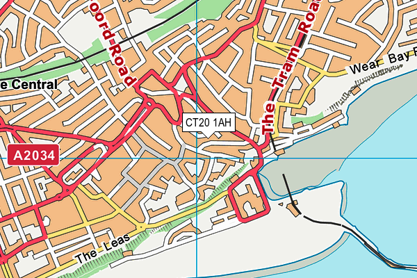 CT20 1AH map - OS VectorMap District (Ordnance Survey)