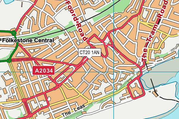 CT20 1AN map - OS VectorMap District (Ordnance Survey)