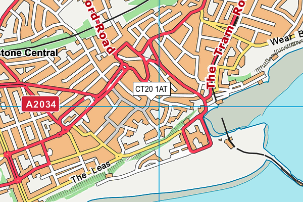 CT20 1AT map - OS VectorMap District (Ordnance Survey)