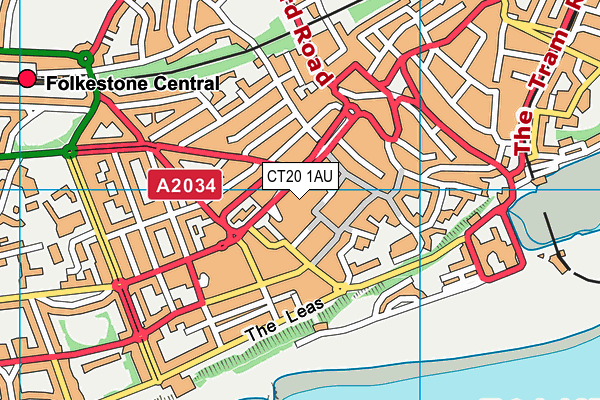 CT20 1AU map - OS VectorMap District (Ordnance Survey)