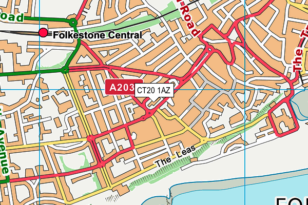 CT20 1AZ map - OS VectorMap District (Ordnance Survey)