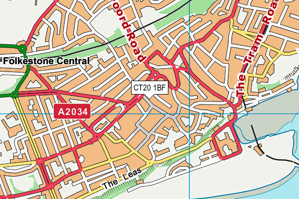 CT20 1BF map - OS VectorMap District (Ordnance Survey)