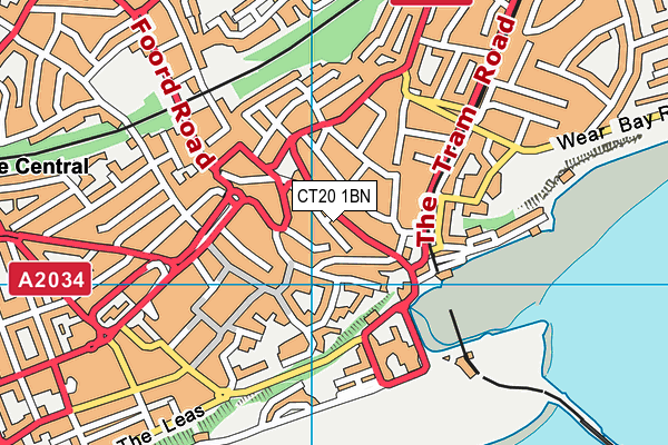 CT20 1BN map - OS VectorMap District (Ordnance Survey)