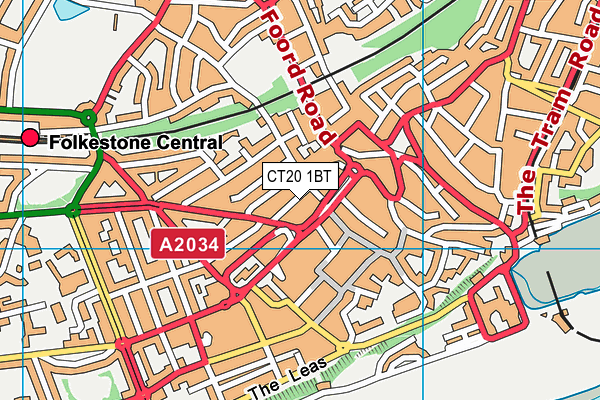 CT20 1BT map - OS VectorMap District (Ordnance Survey)