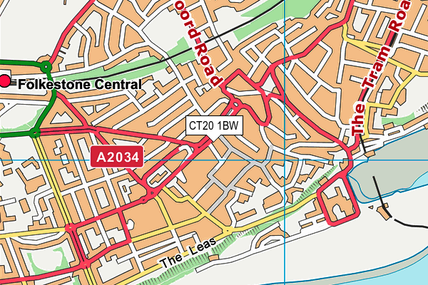 CT20 1BW map - OS VectorMap District (Ordnance Survey)