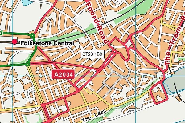 CT20 1BX map - OS VectorMap District (Ordnance Survey)