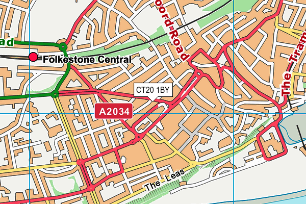 CT20 1BY map - OS VectorMap District (Ordnance Survey)