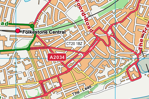 CT20 1BZ map - OS VectorMap District (Ordnance Survey)