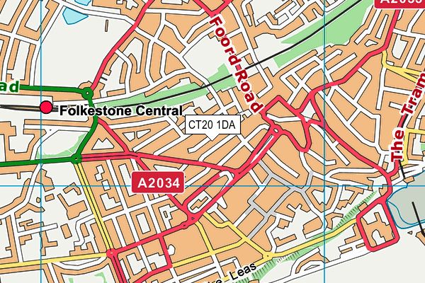 CT20 1DA map - OS VectorMap District (Ordnance Survey)