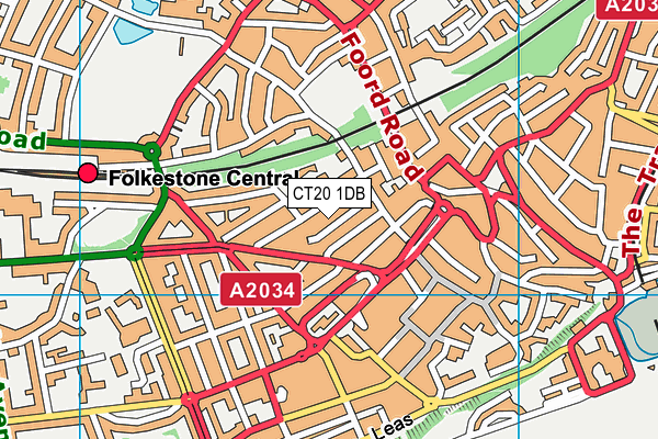 CT20 1DB map - OS VectorMap District (Ordnance Survey)