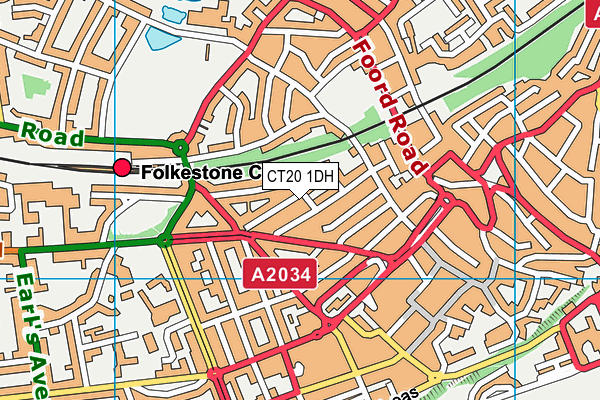 CT20 1DH map - OS VectorMap District (Ordnance Survey)