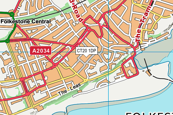 CT20 1DP map - OS VectorMap District (Ordnance Survey)