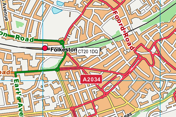 CT20 1DQ map - OS VectorMap District (Ordnance Survey)