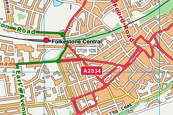 CT20 1DS map - OS VectorMap District (Ordnance Survey)