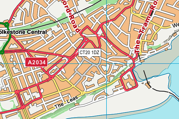 CT20 1DZ map - OS VectorMap District (Ordnance Survey)