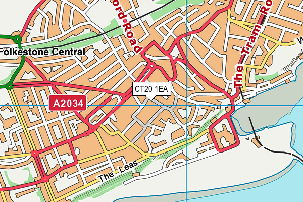 CT20 1EA map - OS VectorMap District (Ordnance Survey)