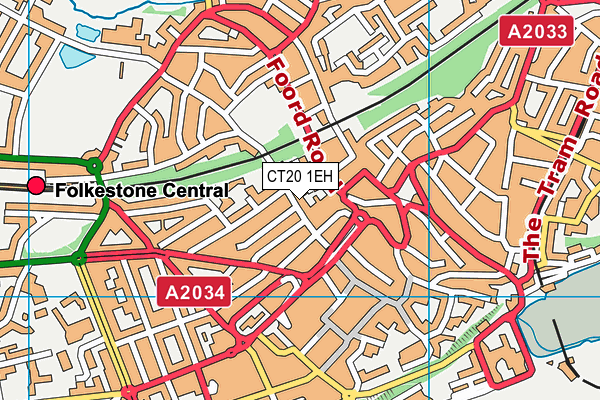 CT20 1EH map - OS VectorMap District (Ordnance Survey)