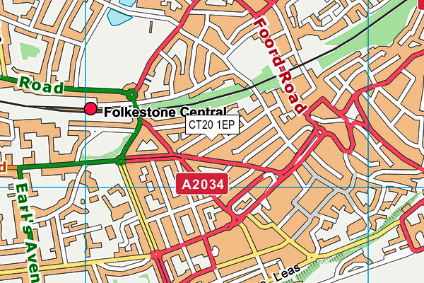 CT20 1EP map - OS VectorMap District (Ordnance Survey)