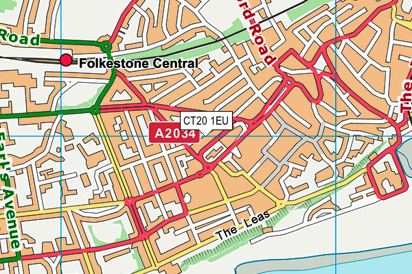 CT20 1EU map - OS VectorMap District (Ordnance Survey)