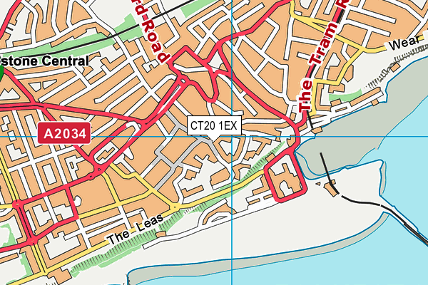 CT20 1EX map - OS VectorMap District (Ordnance Survey)