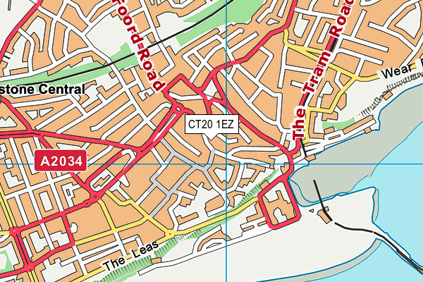 CT20 1EZ map - OS VectorMap District (Ordnance Survey)