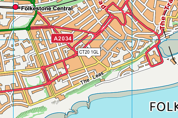 CT20 1GL map - OS VectorMap District (Ordnance Survey)