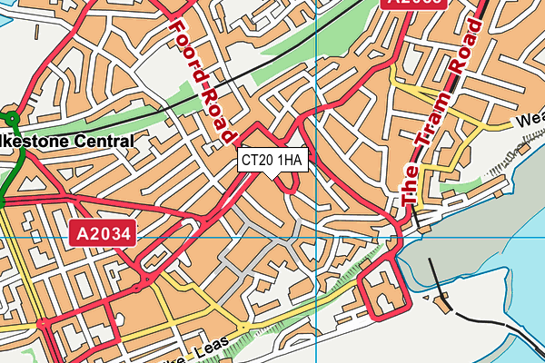 CT20 1HA map - OS VectorMap District (Ordnance Survey)