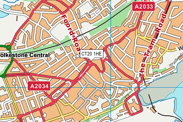 CT20 1HE map - OS VectorMap District (Ordnance Survey)