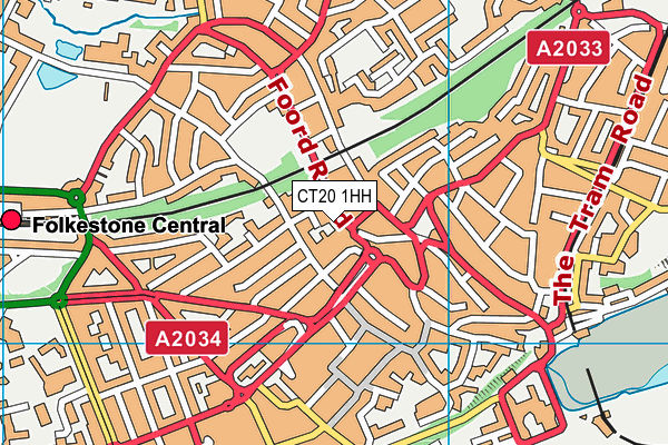 CT20 1HH map - OS VectorMap District (Ordnance Survey)