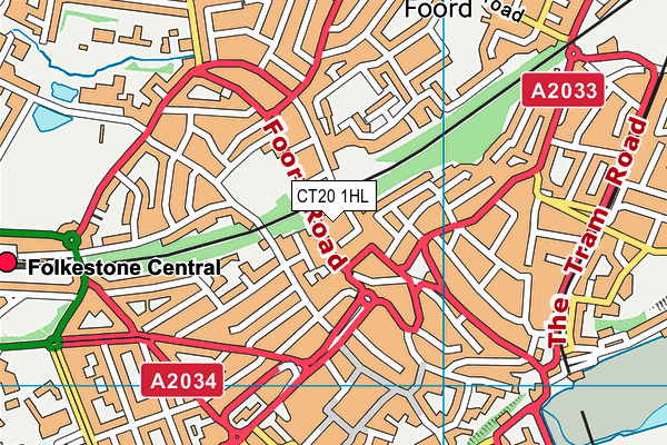 CT20 1HL map - OS VectorMap District (Ordnance Survey)