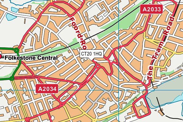 CT20 1HQ map - OS VectorMap District (Ordnance Survey)