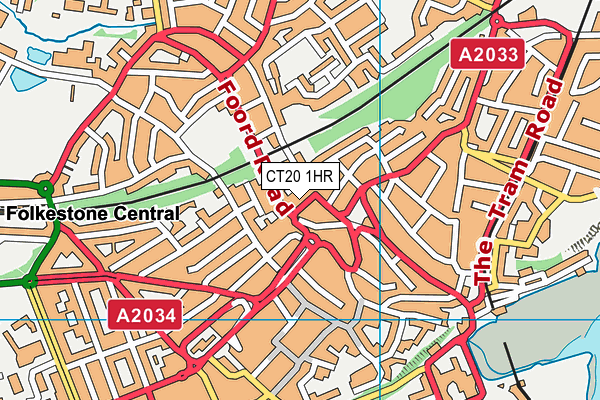 CT20 1HR map - OS VectorMap District (Ordnance Survey)