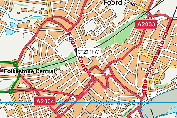 CT20 1HW map - OS VectorMap District (Ordnance Survey)