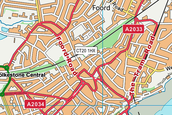 CT20 1HX map - OS VectorMap District (Ordnance Survey)