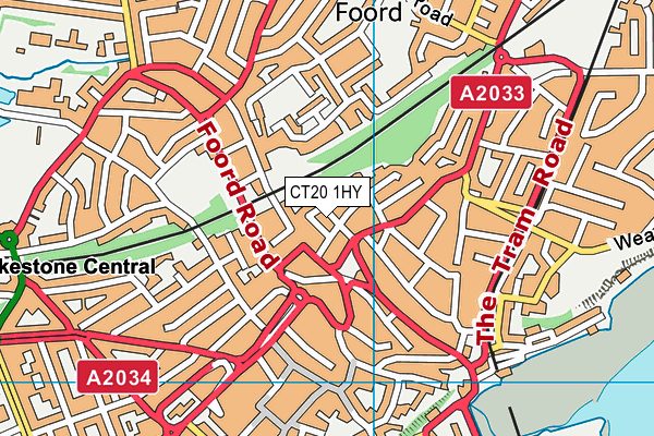 CT20 1HY map - OS VectorMap District (Ordnance Survey)