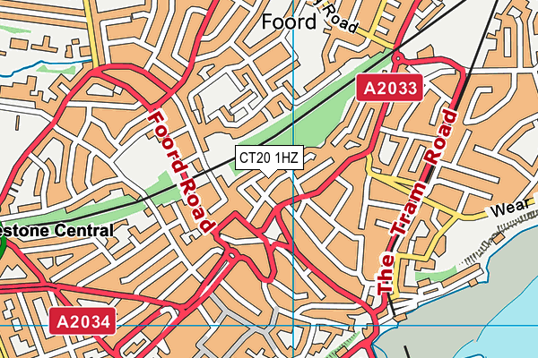 CT20 1HZ map - OS VectorMap District (Ordnance Survey)