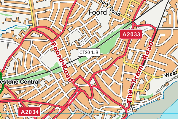 CT20 1JB map - OS VectorMap District (Ordnance Survey)