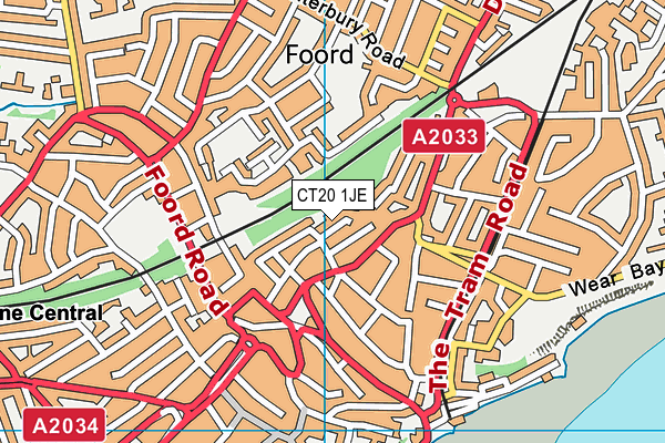 CT20 1JE map - OS VectorMap District (Ordnance Survey)