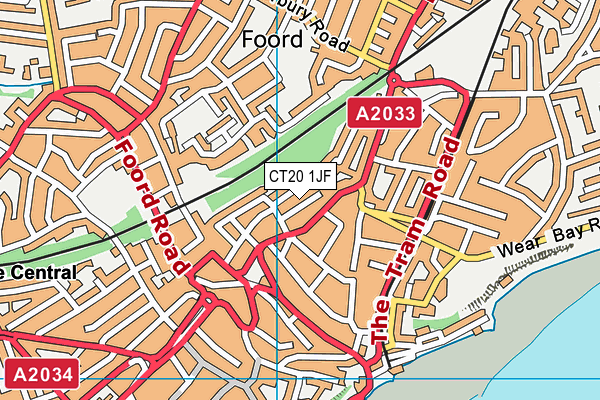 CT20 1JF map - OS VectorMap District (Ordnance Survey)