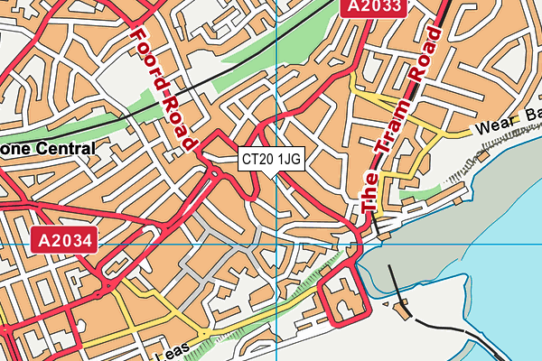 CT20 1JG map - OS VectorMap District (Ordnance Survey)