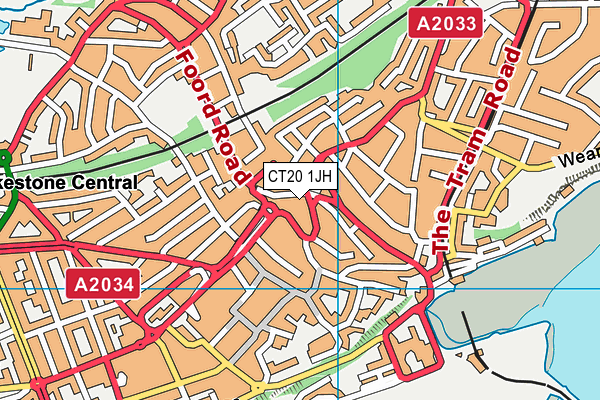 CT20 1JH map - OS VectorMap District (Ordnance Survey)