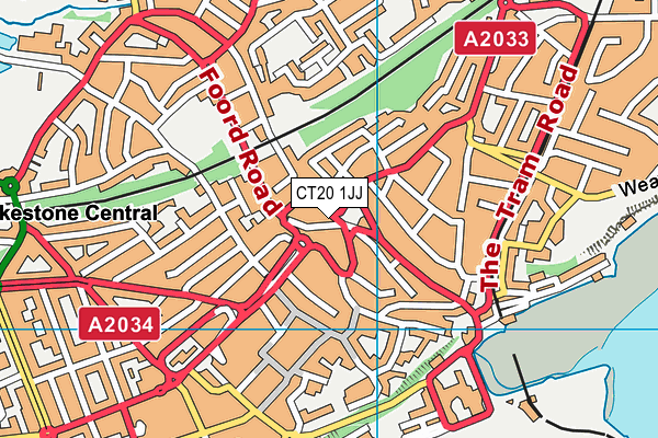 CT20 1JJ map - OS VectorMap District (Ordnance Survey)